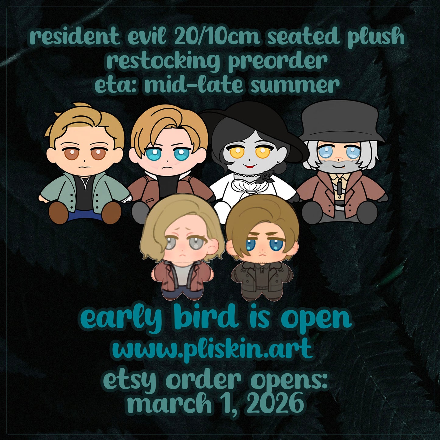 Preorder | Restocking | 20cm Leon, Ethan, Lady D, Heisenberg Seated Plush | 10cm keychain plush Grace, Old Leon