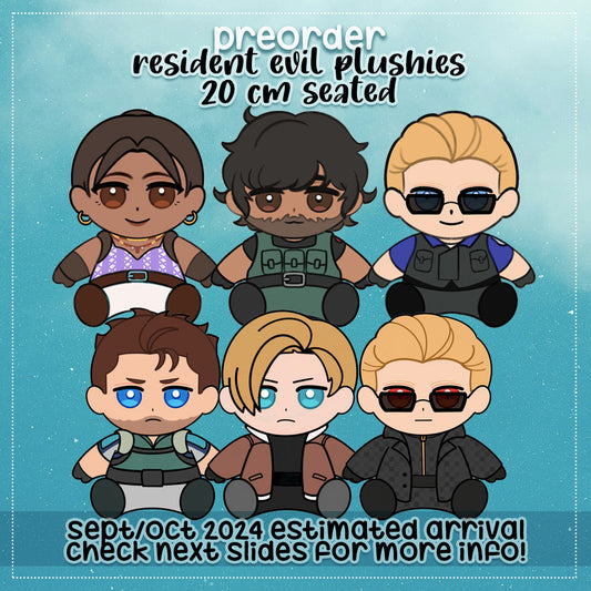 NEW | PREORDER | Resident Evil Plushies: Sheva, Carlos, STARS Wesker, and restocks